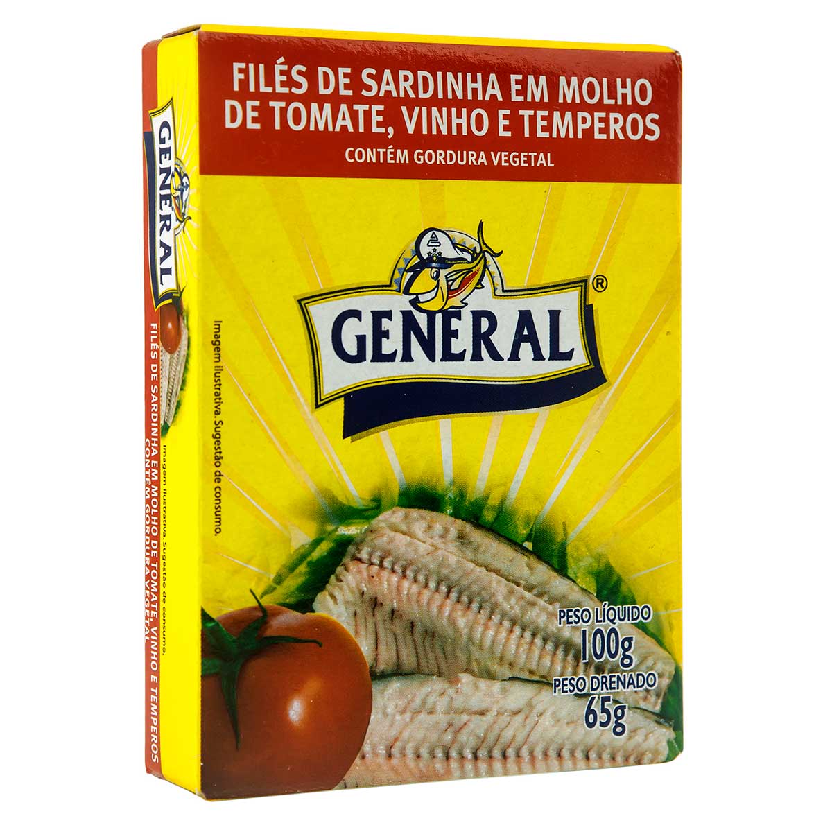 File De Sardinha Em Molho De Tomate, Vinho E Temperos General 100g