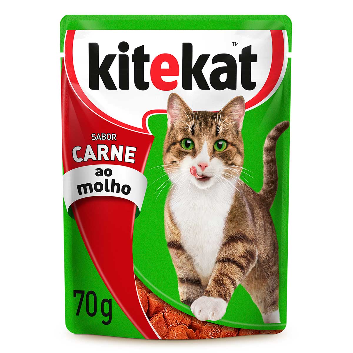 Ração Úmida Kitekat Sachê Carne ao Molho para Gatos Adultos 70 g