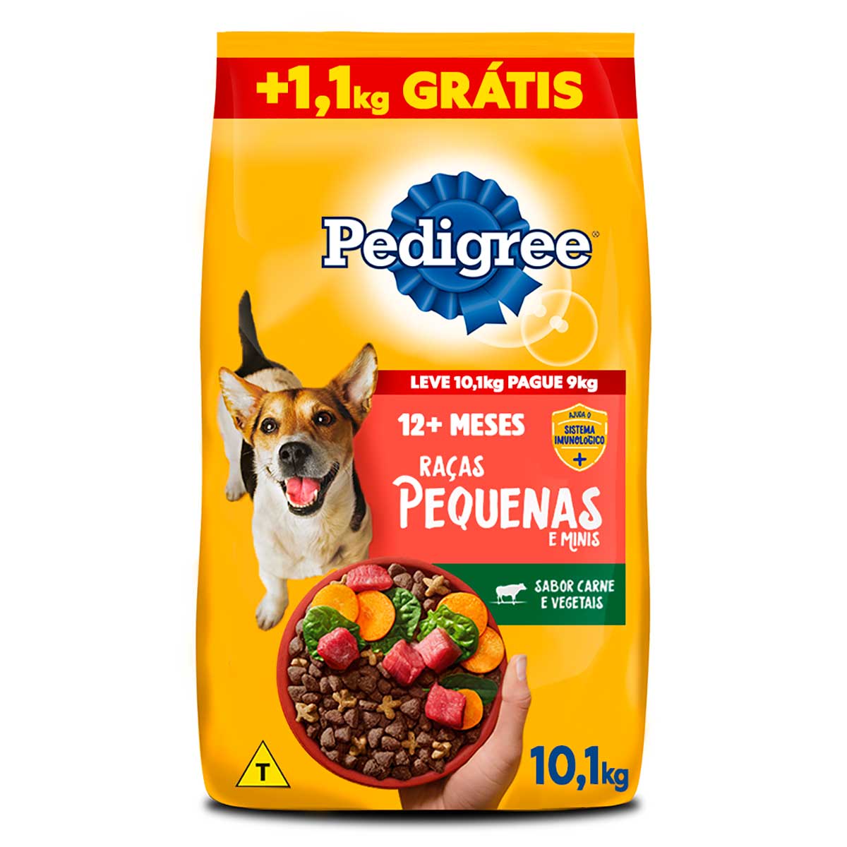 Ração Pedrigree Para Cães Adultos Raças Pequenas Leve 10,1 Kg Pague 9 Kg