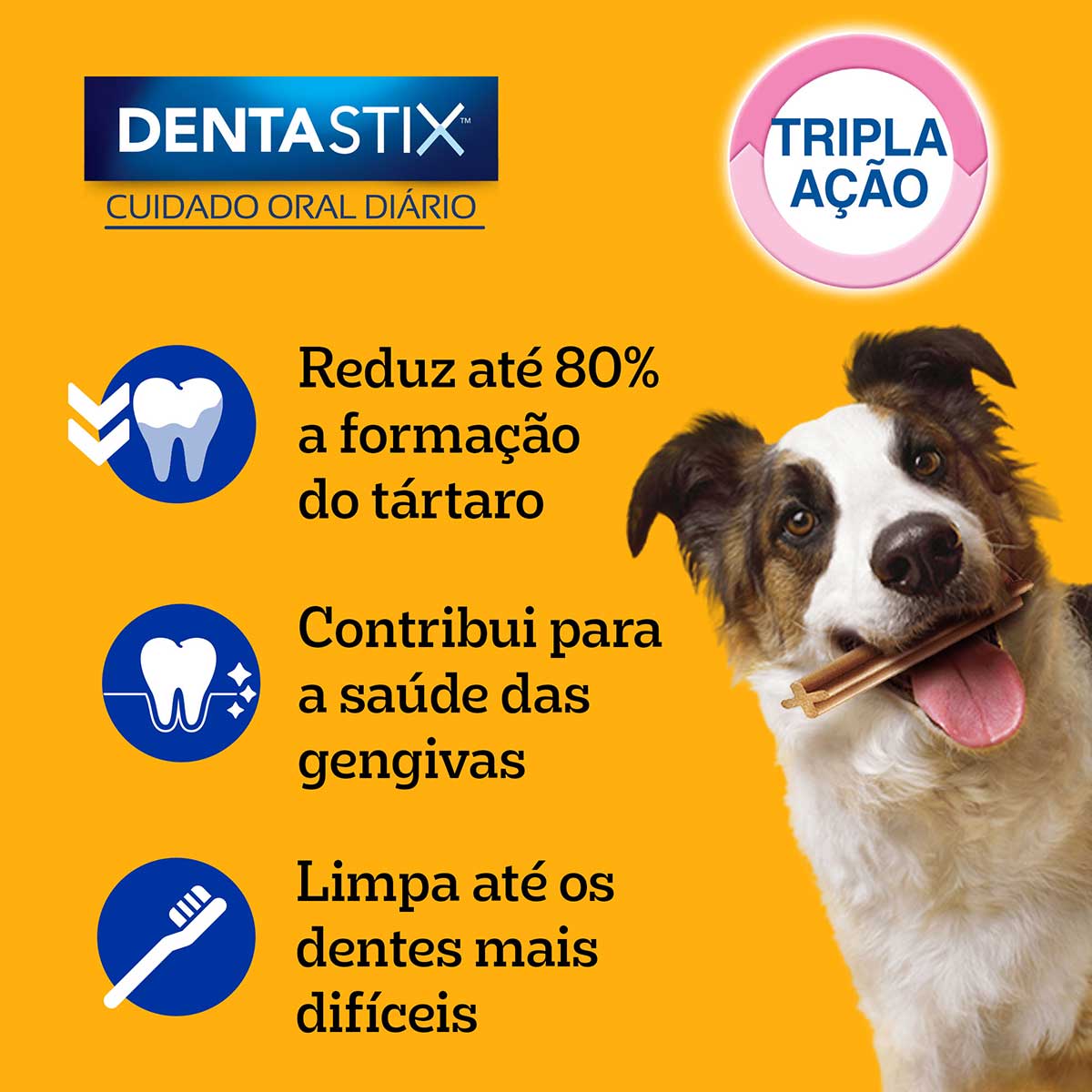 Petisco Pedigree Dentastix Cuidado Oral Para Cães Adultos Raças Médias 7 Sticks