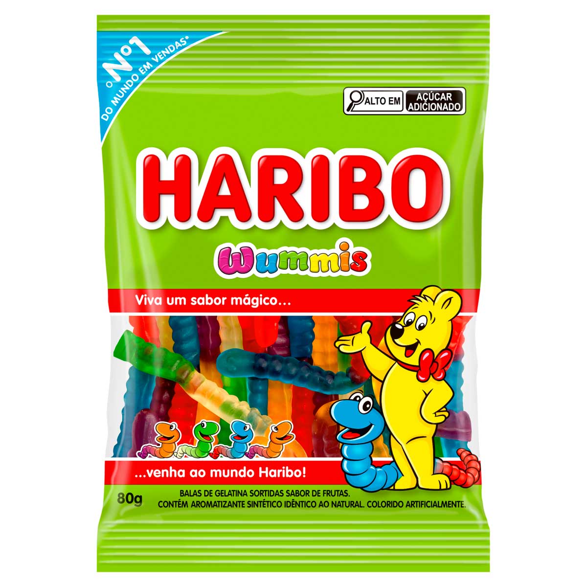 Bala de Gelatina Sortida Frutas Wummis Haribo 80g