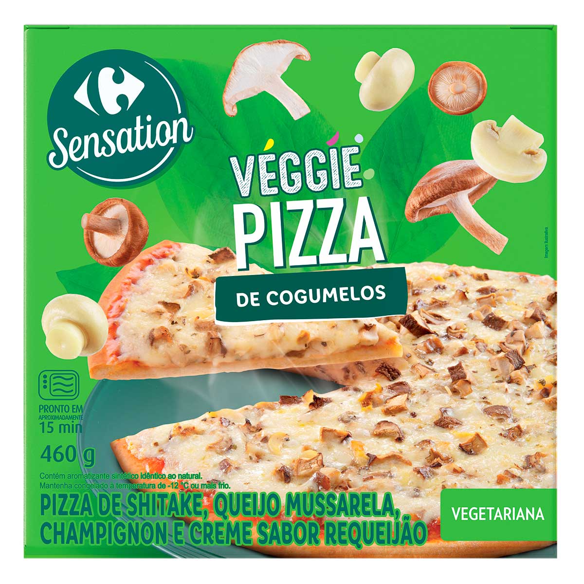 Pizza Sabor Cogumelo Carrefour Veggie 460g