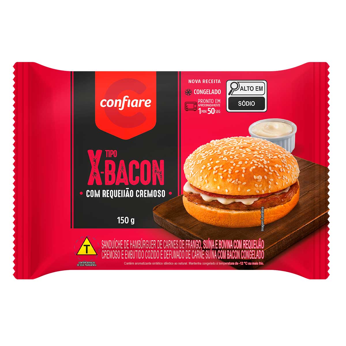 Sanduiche Sabor X-Bacon com Requeijão Confiare 160g