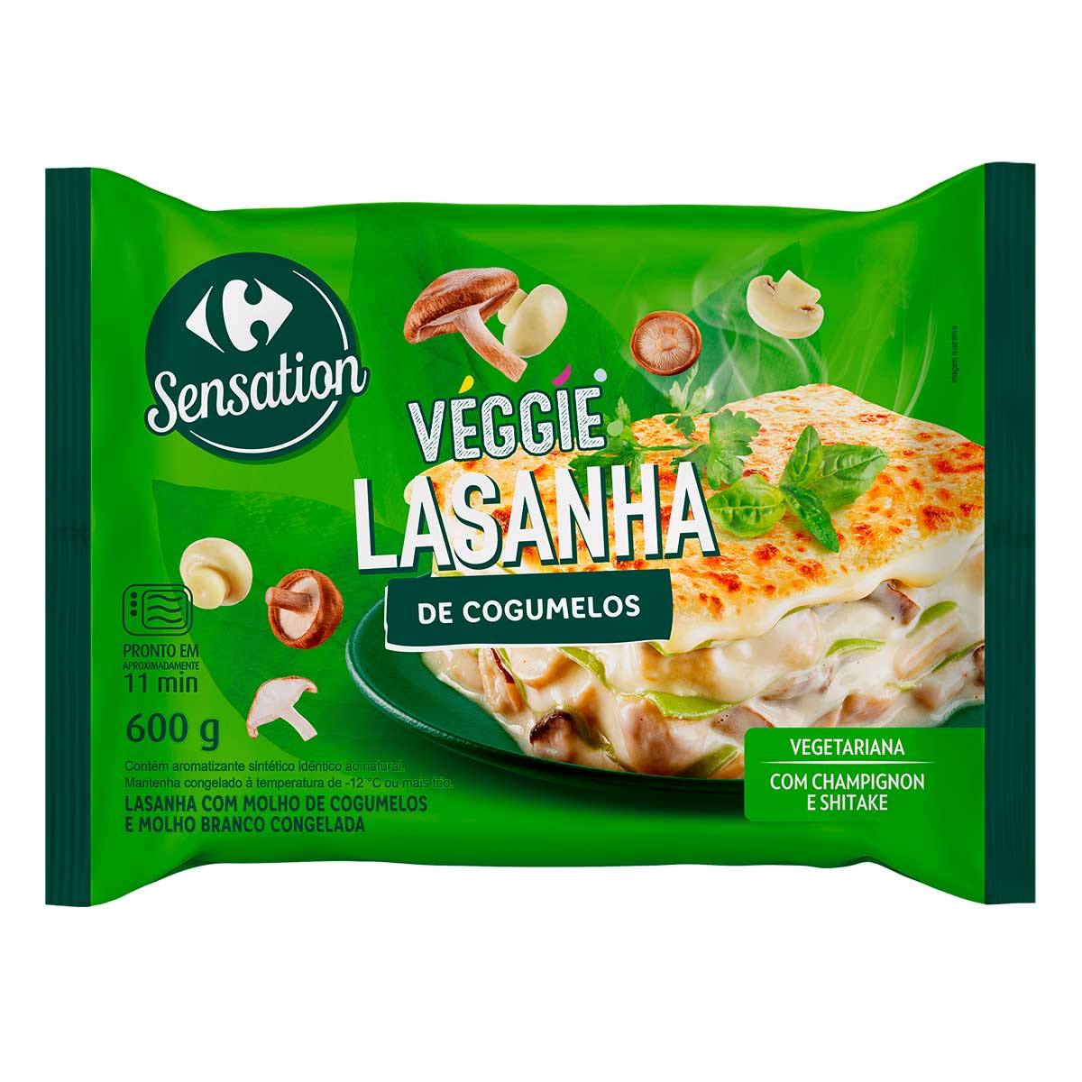 Lasanha Veg Cogumelos Carrefour Veggie 600g