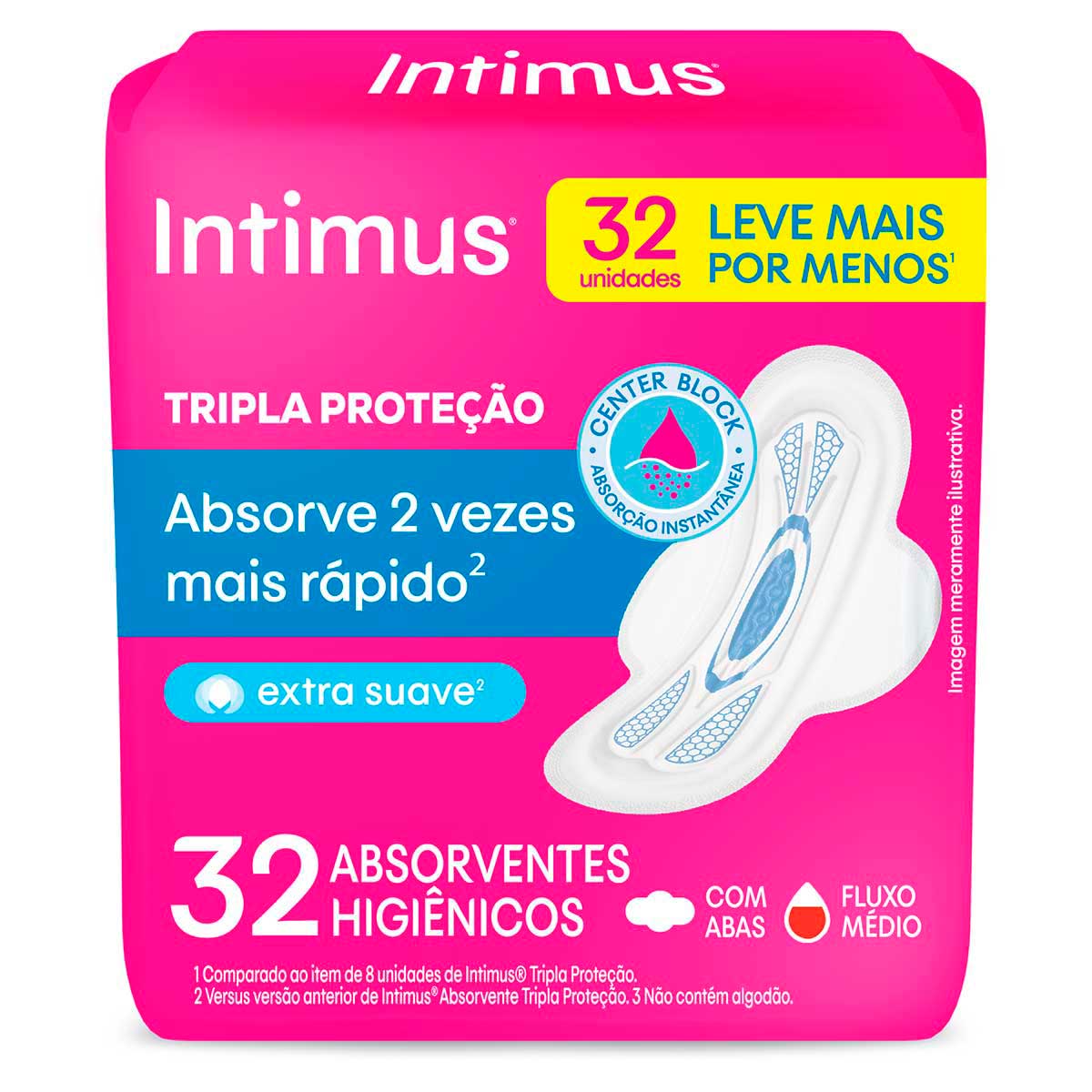 Absorvente Tripla Proteção Suave com Abas Intimus 32 Unidades