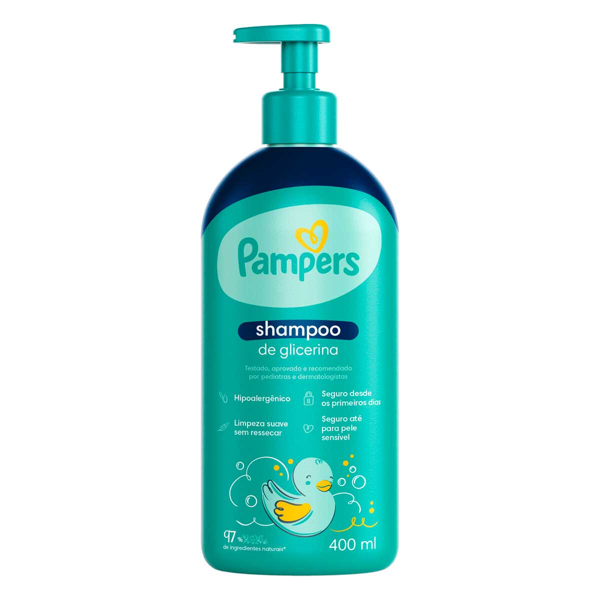 Shampoo Infantil de Glicerina Pampers Frasco 400ml