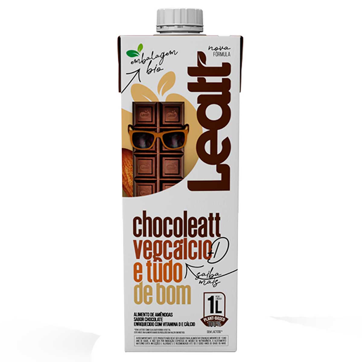 Bebida Vegetal de Amêndoas Sabor Chocolate Leatt 1L