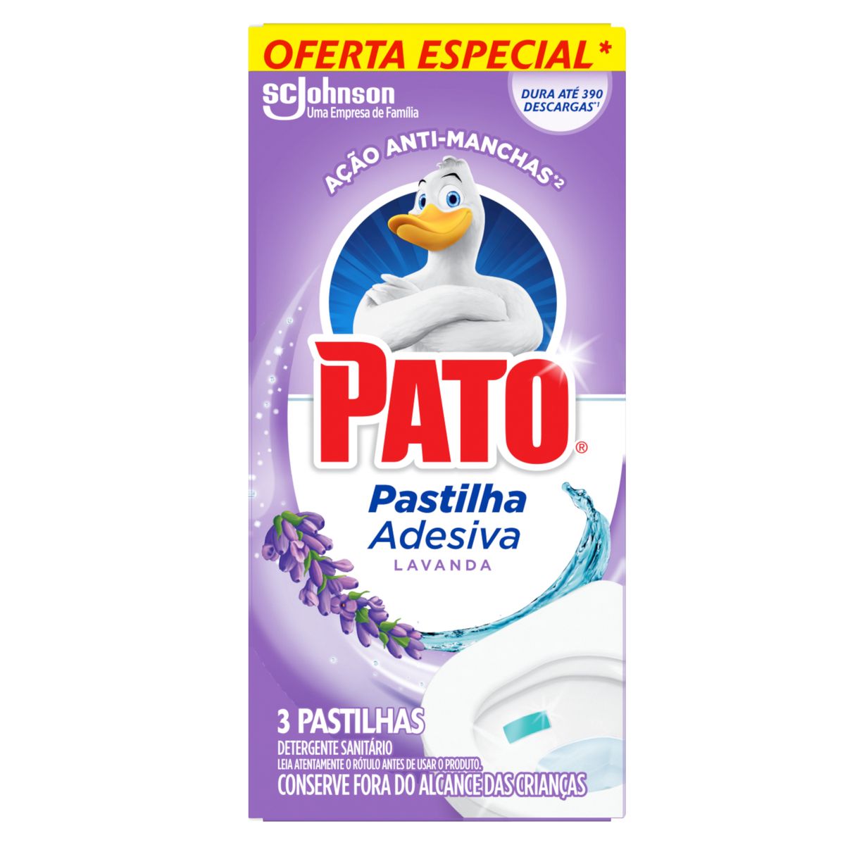 Pato Pastilha Adesiva Lavanda 3 unidades Com 20% Desconto