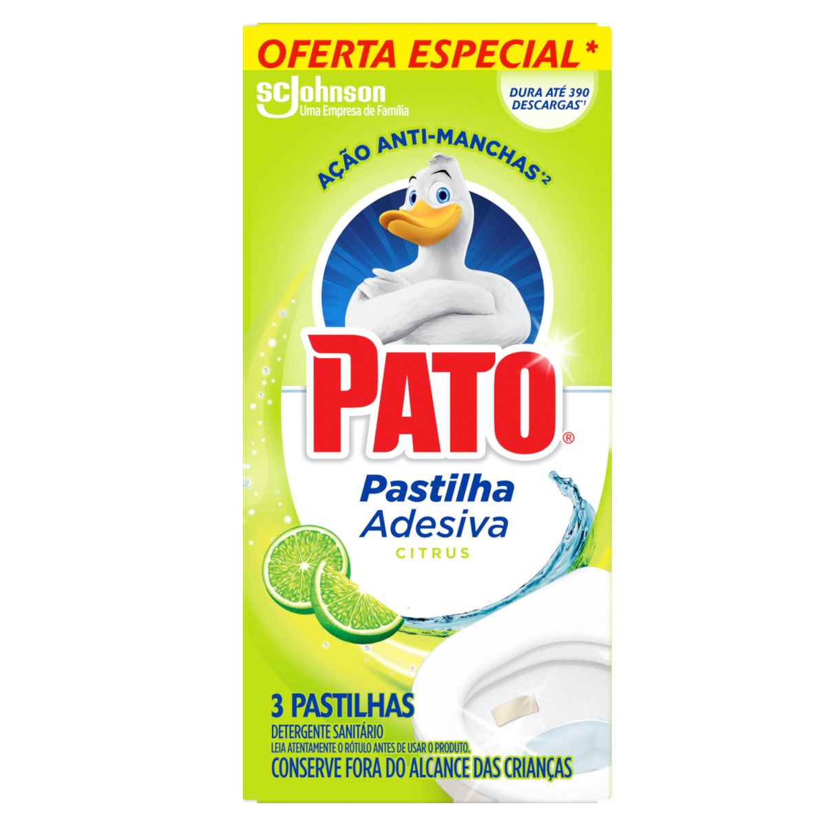 Detergente Sanitário Pastilha Adesiva Citrus Pato 3 Unidades Oferta Especial