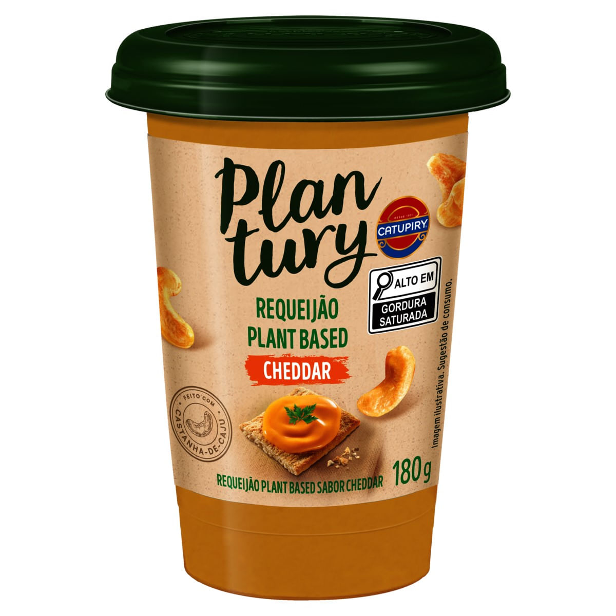 Requeijão Sabor Cheddar de Castanha-de-Caju Catupiry Plantury 180g