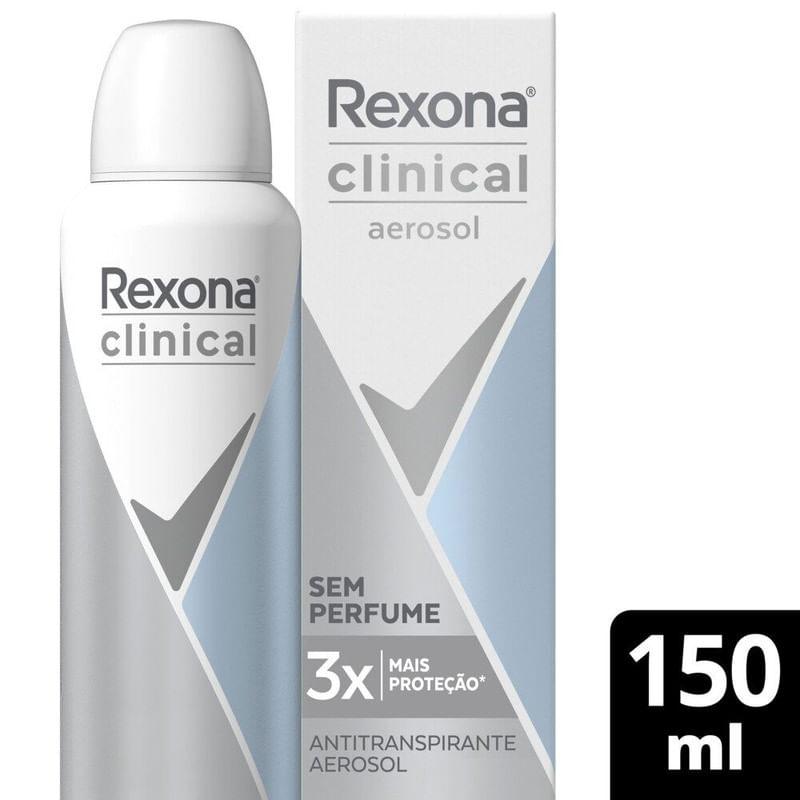 Antitranspirante AerosolRexona Clinical Sem perfume 150ml