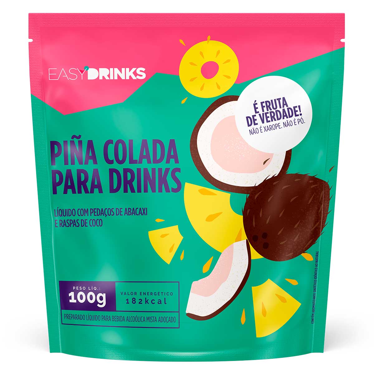 Preparado de Frutas Sabor Abacaxi Piña Colada Easy Drinks 100g