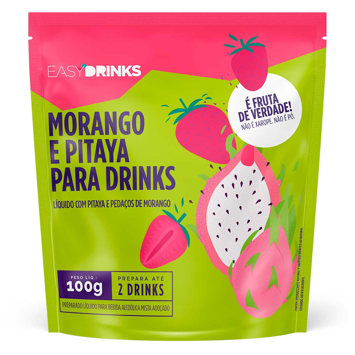 Preparado de Frutas Sabor Morango Pitaya Easy Drinks 100g