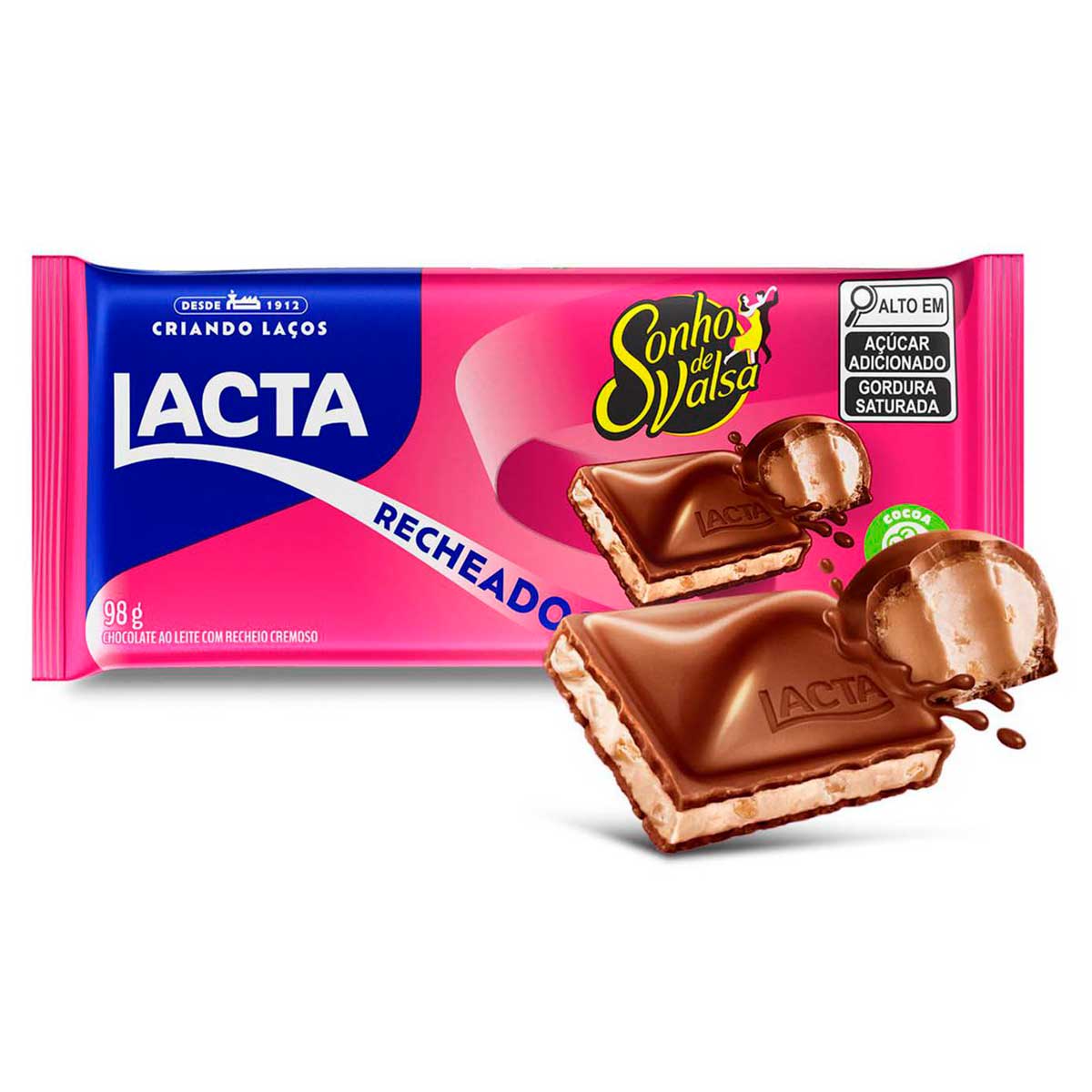 Chocolate Ao Leite Lacta Com Recheio Sonho De Valsa 98G