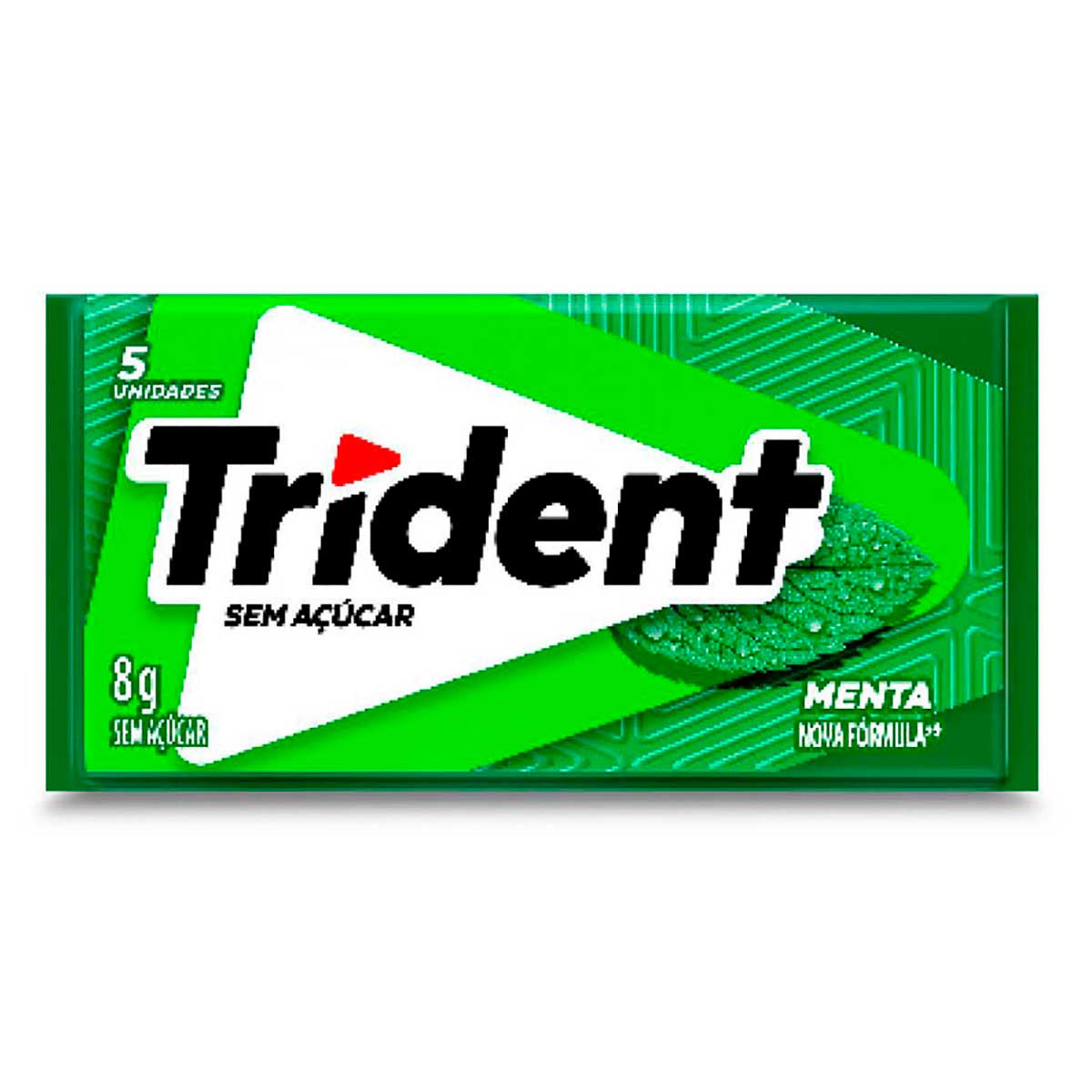 Chiclete Trident Menta Sem Açúcar 8g - Embalagem com 5 unid.