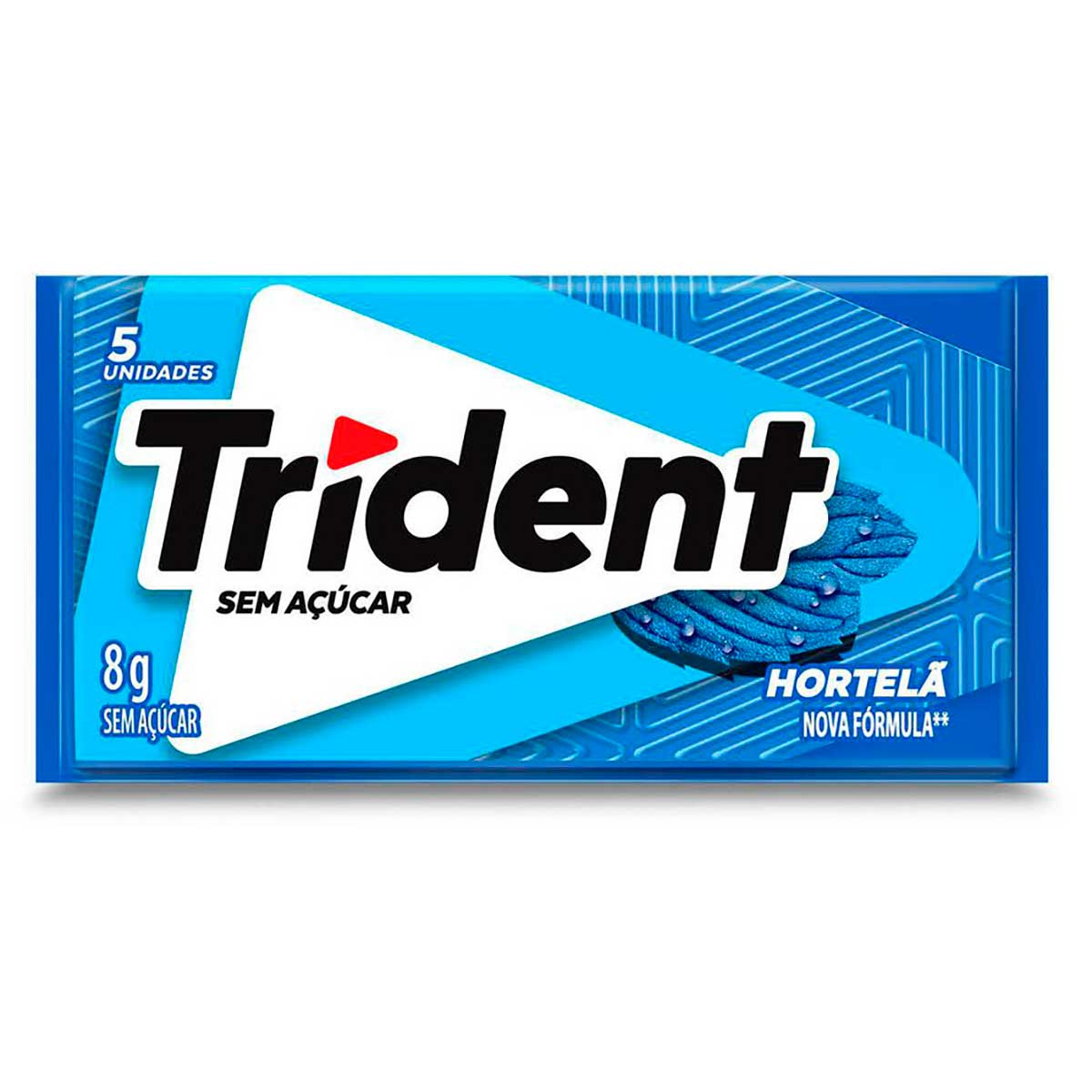 Chiclete Trident Hortelã Sem Açúcar 8g - Embalagem com 5 unid.