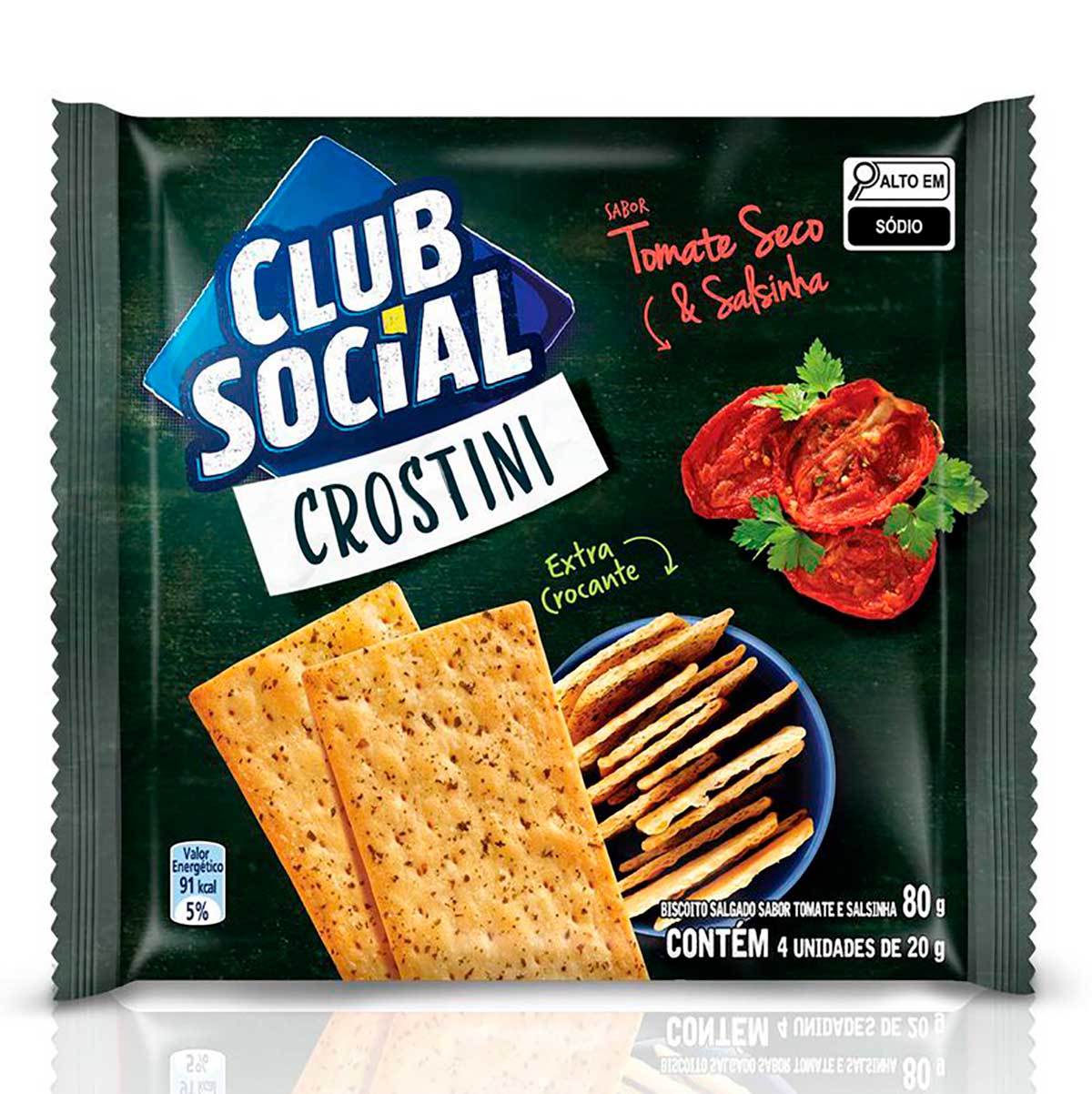 Biscoito Salgado Club Social Crostini tomate seco e salsinha 80g