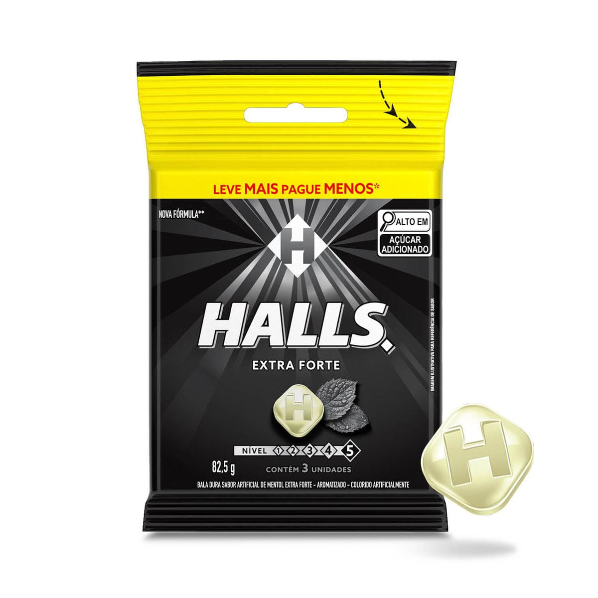 Bala Halls Extra Forte Pacote Com 3 Unidades