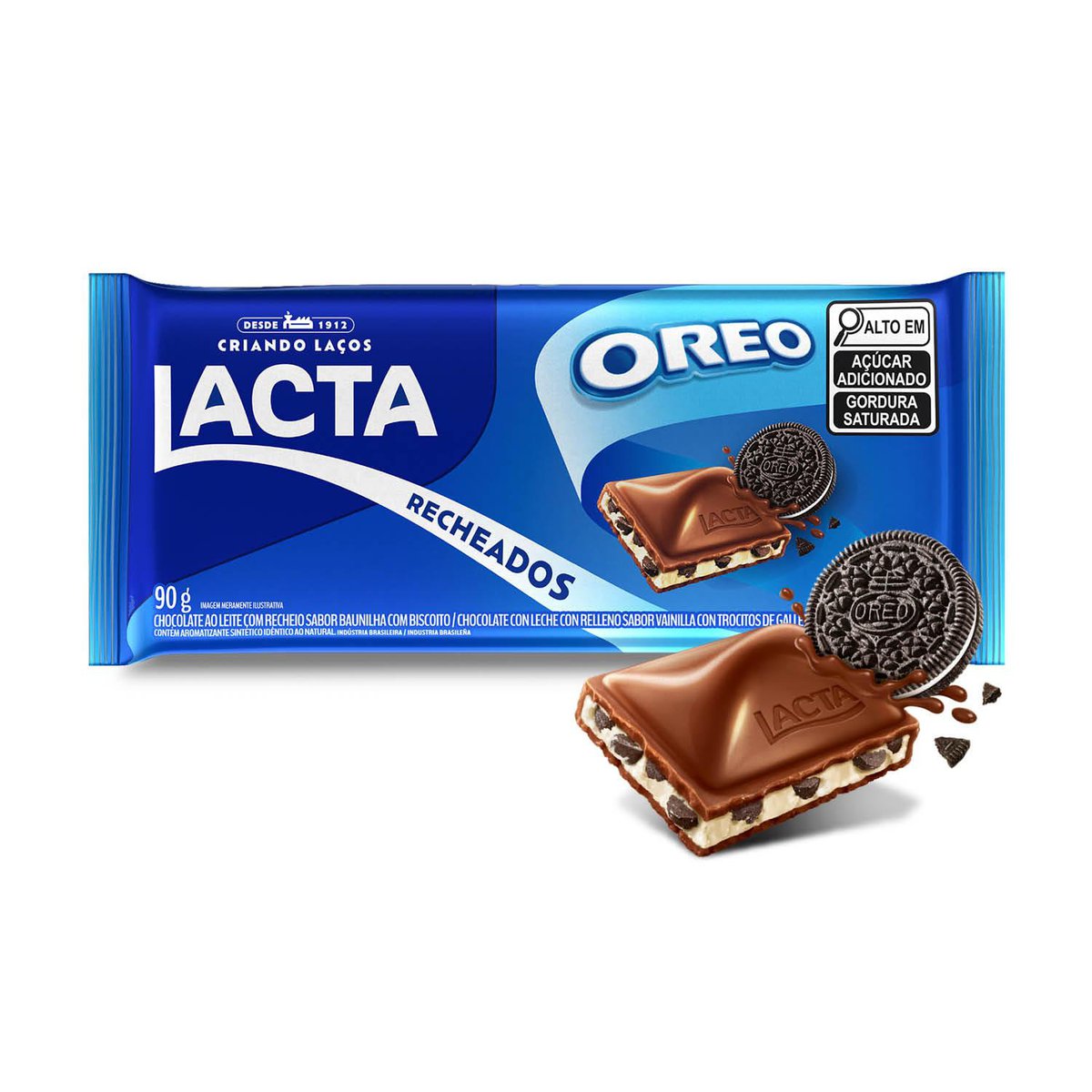 Chocolate Lacta ao Leite com Recheio de Oreo 90g - Supermercado Coop