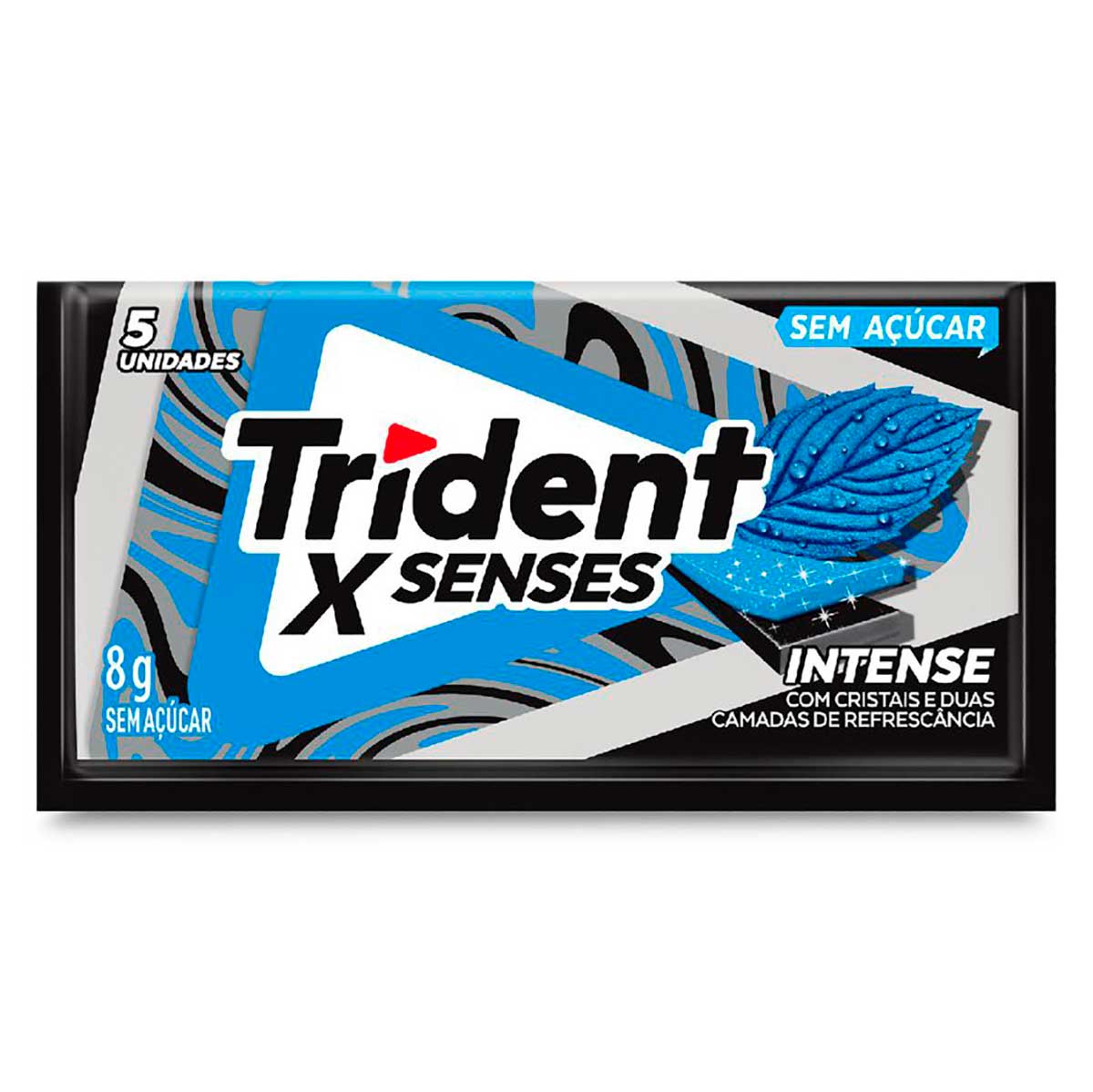 Chiclete Trident XSenses Intense Sem Açúcar 8g - Embalagem com 5 unid.