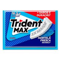 Chiclete Trident Max Hortelã Fresca Sem Açúcar 16g -Embalagem com 5 unid.