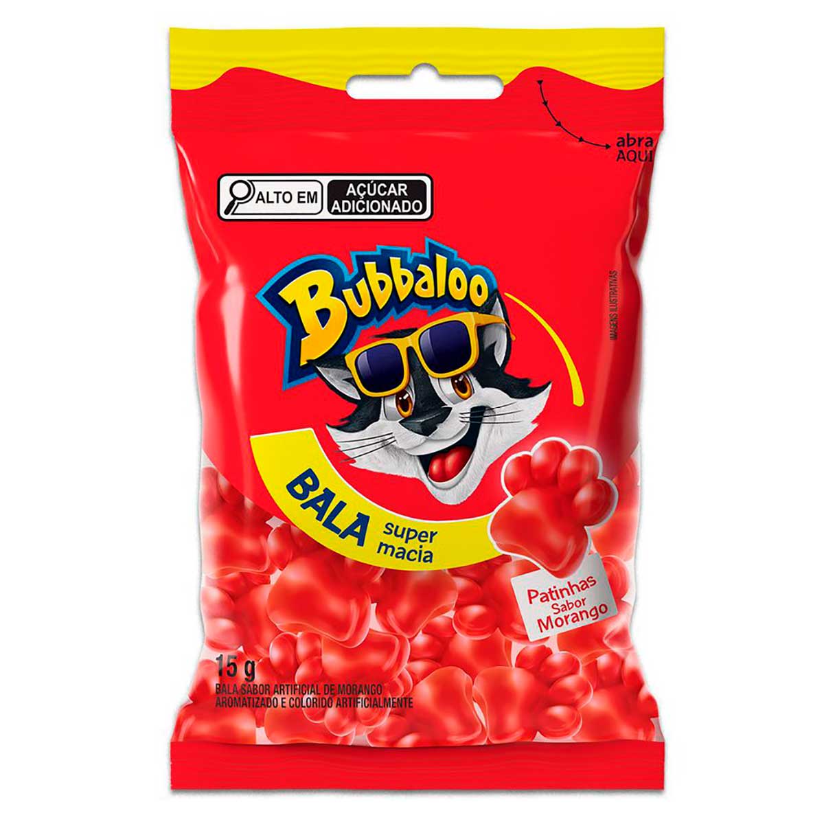 Bala Macia Bubbaloo Morango 15g