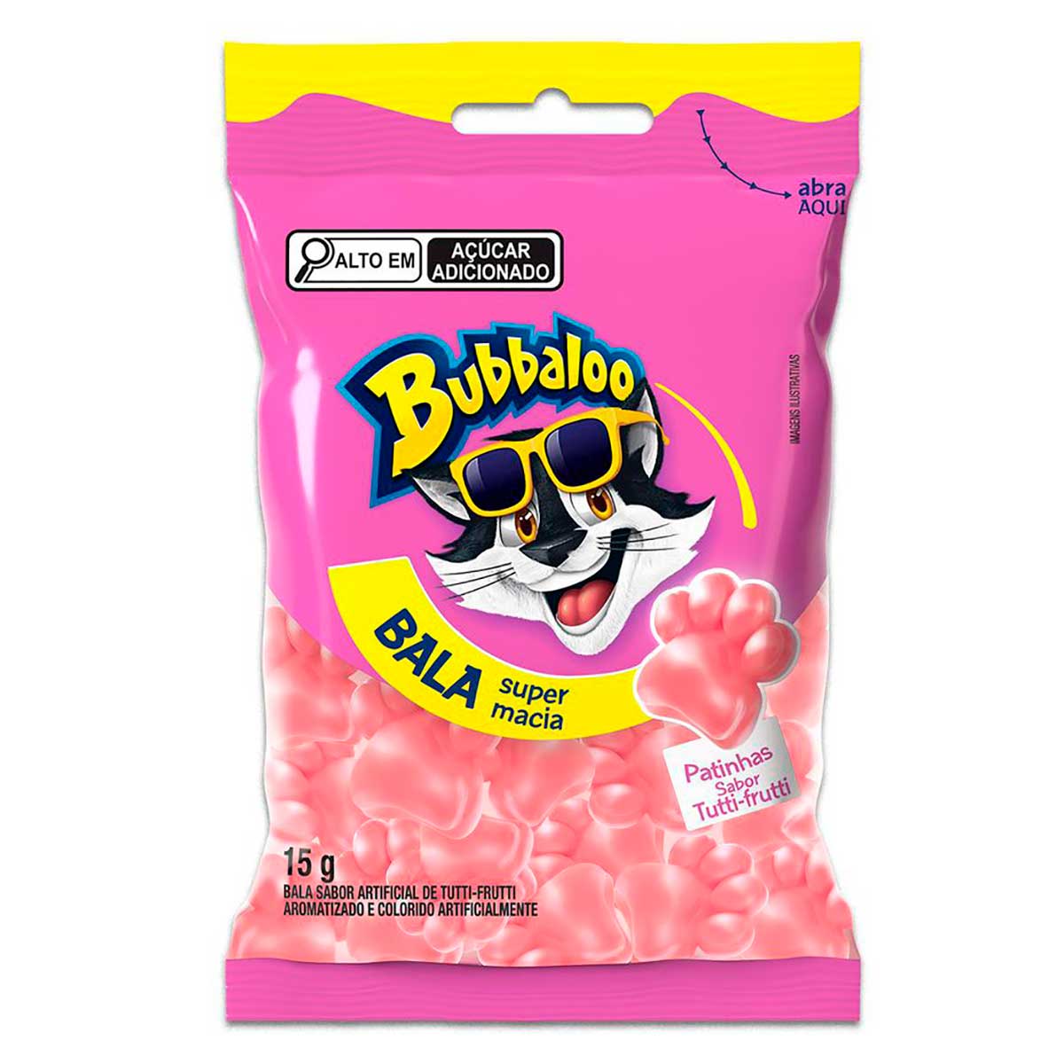 Bala Macia Bubbaloo Tutti-Frutti 15g