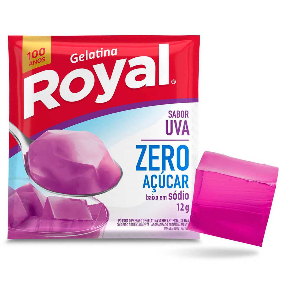 Gelatina em pó Royal zero açúcar uva 12g