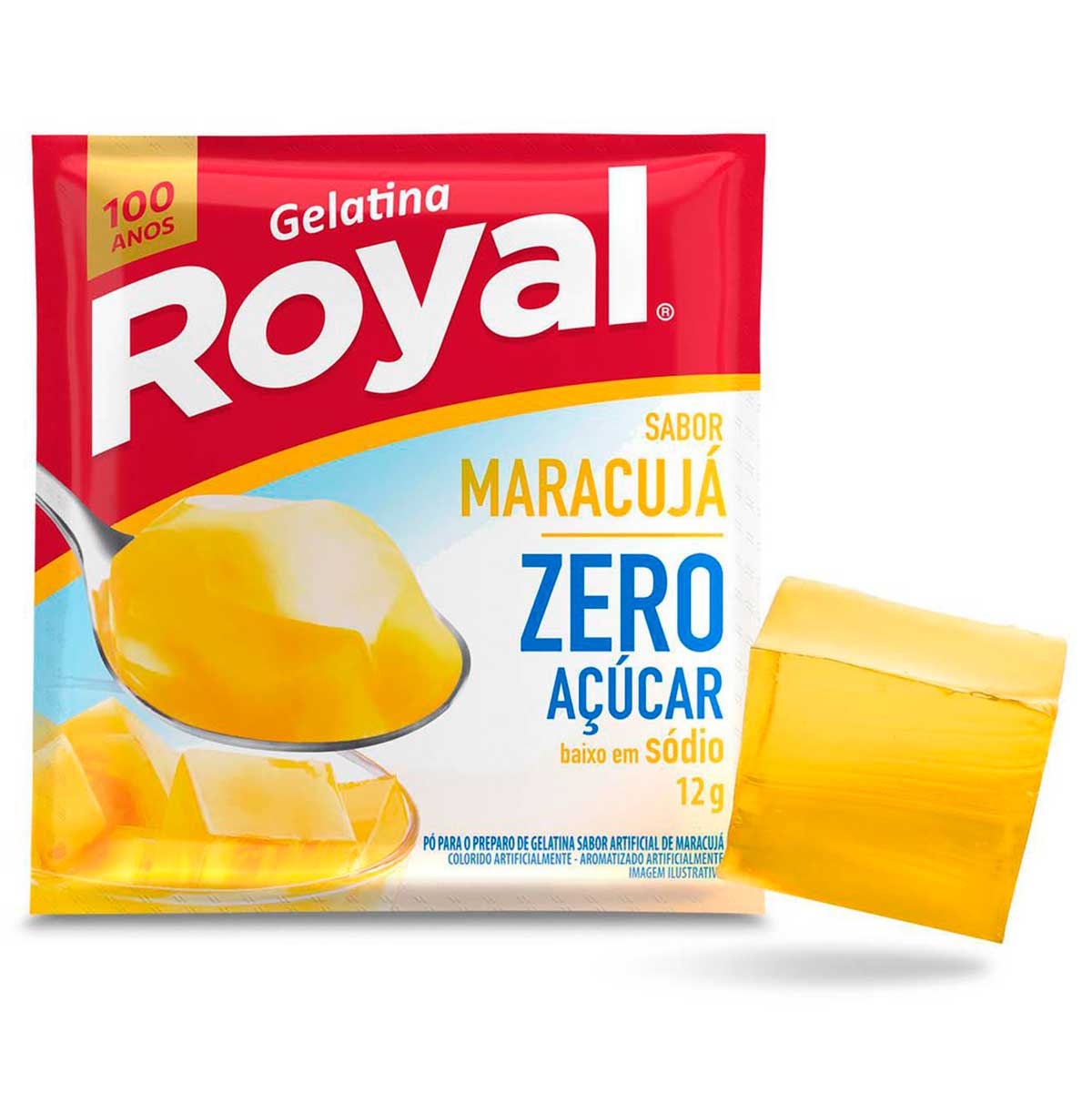 Gelatina em pó Royal zero açúcar maracujá 12g