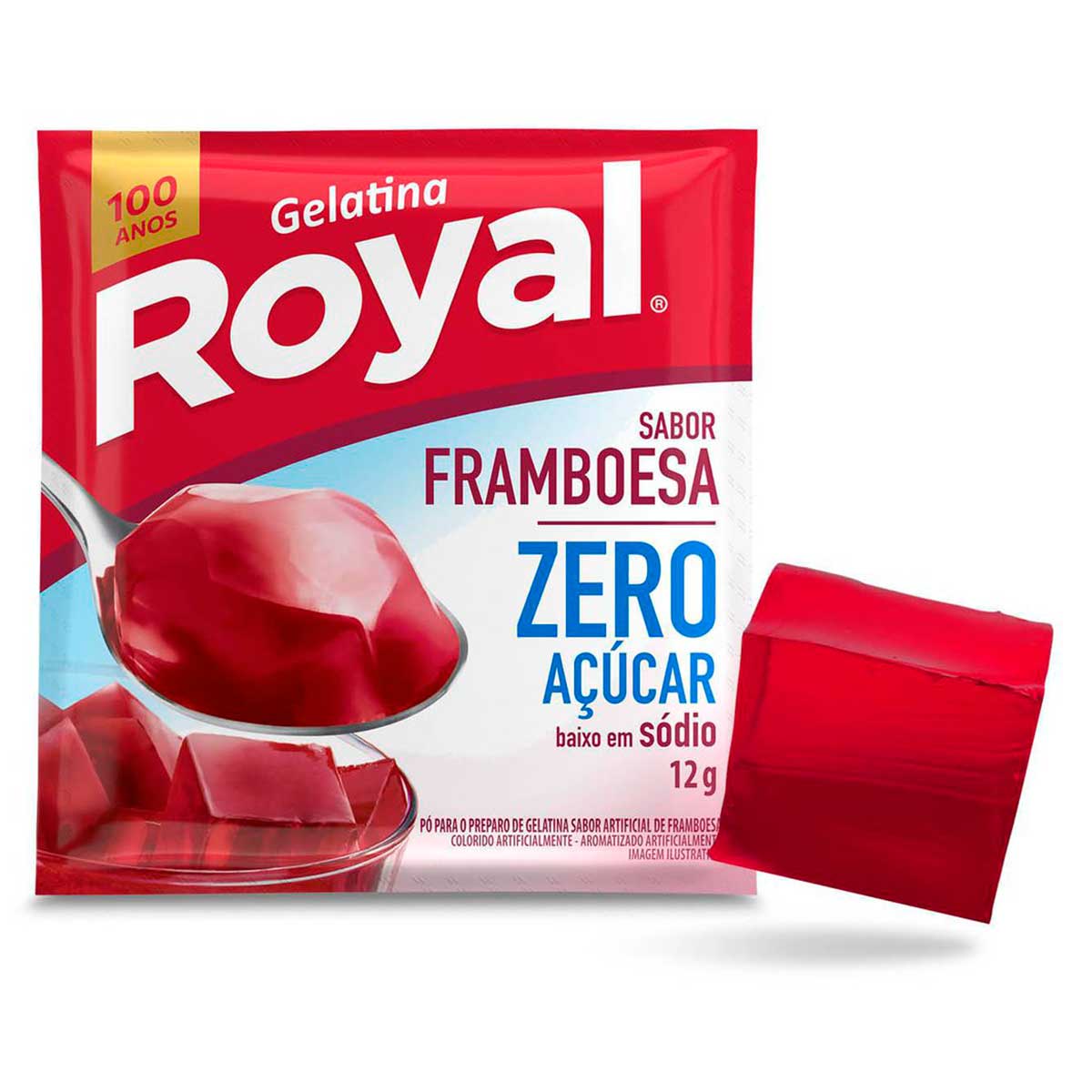 Gelatina em pó Royal zero açúcar framboesa 12g