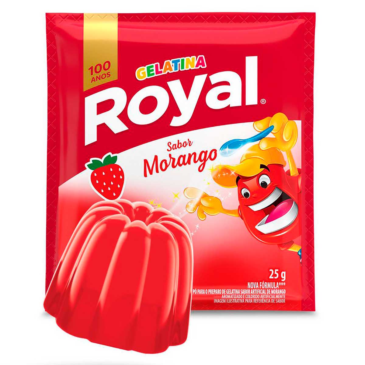 Gelatina em pó Royal morango 25g