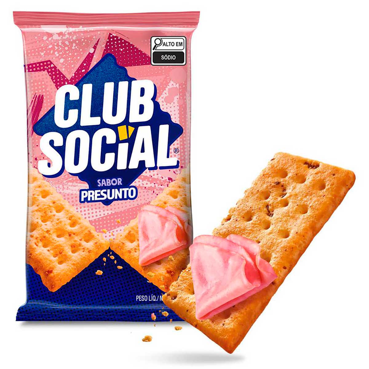 Biscoito Salgado Club Social presunto multipack 141g