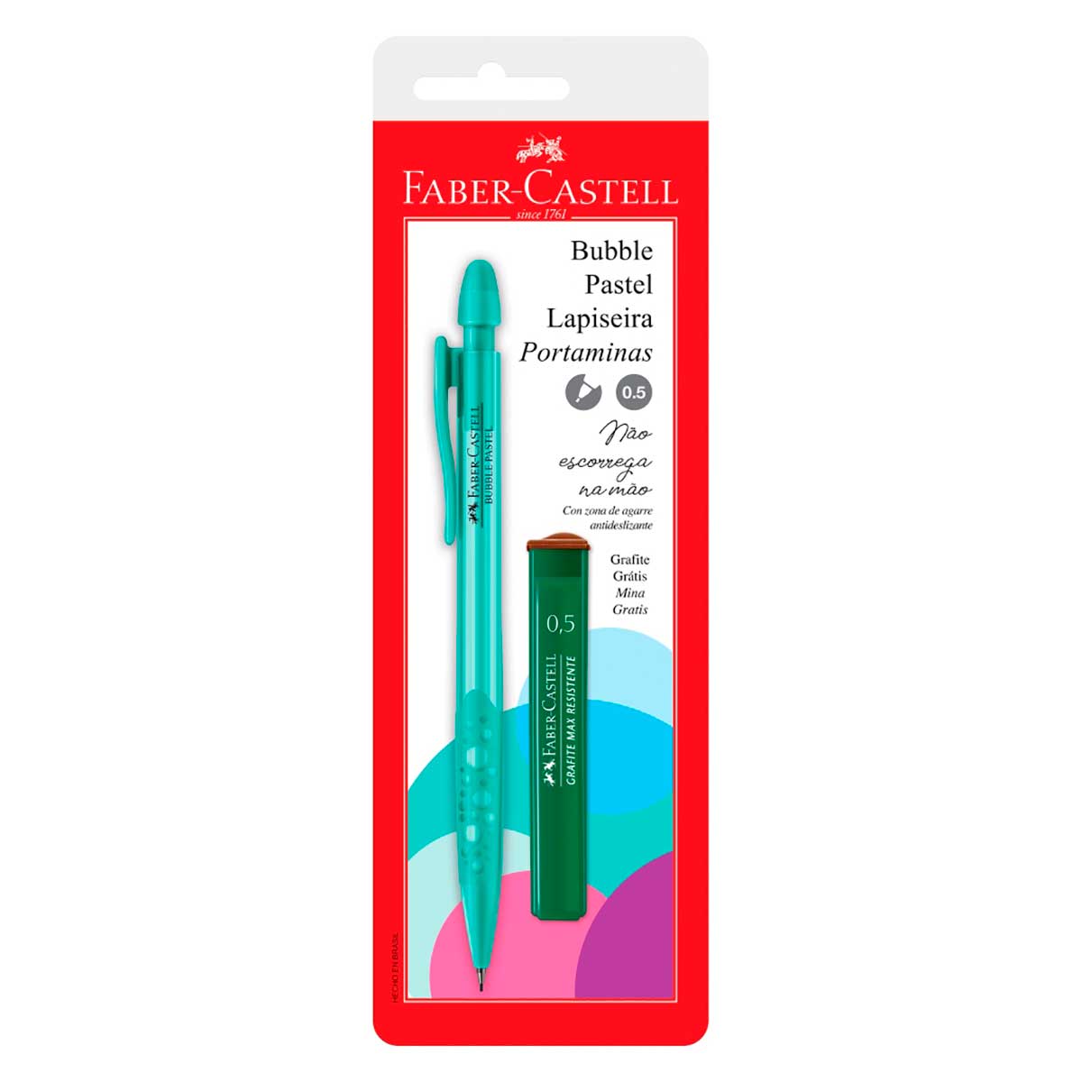 Lapiseira Bubble Pastel Verde Água 0.5mm Faber Castell