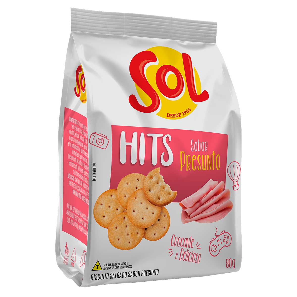 Biscoito Presunto Sol Hits 80g