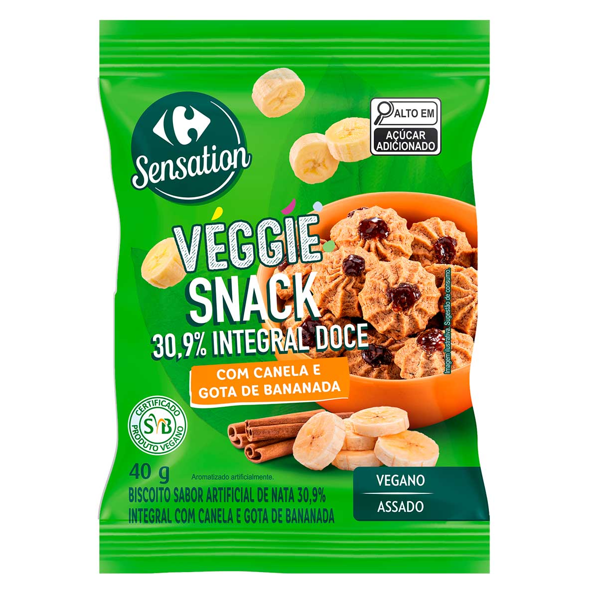 Snack Veggie Banana com Canela Carrefour 40g