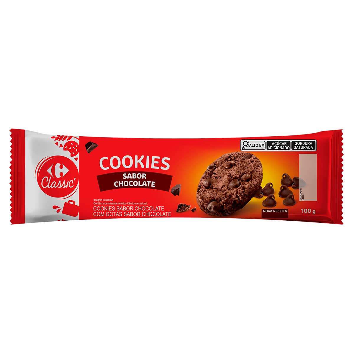 Cookie de Chocolate com Gotas de Chocolate Carrefour 100g