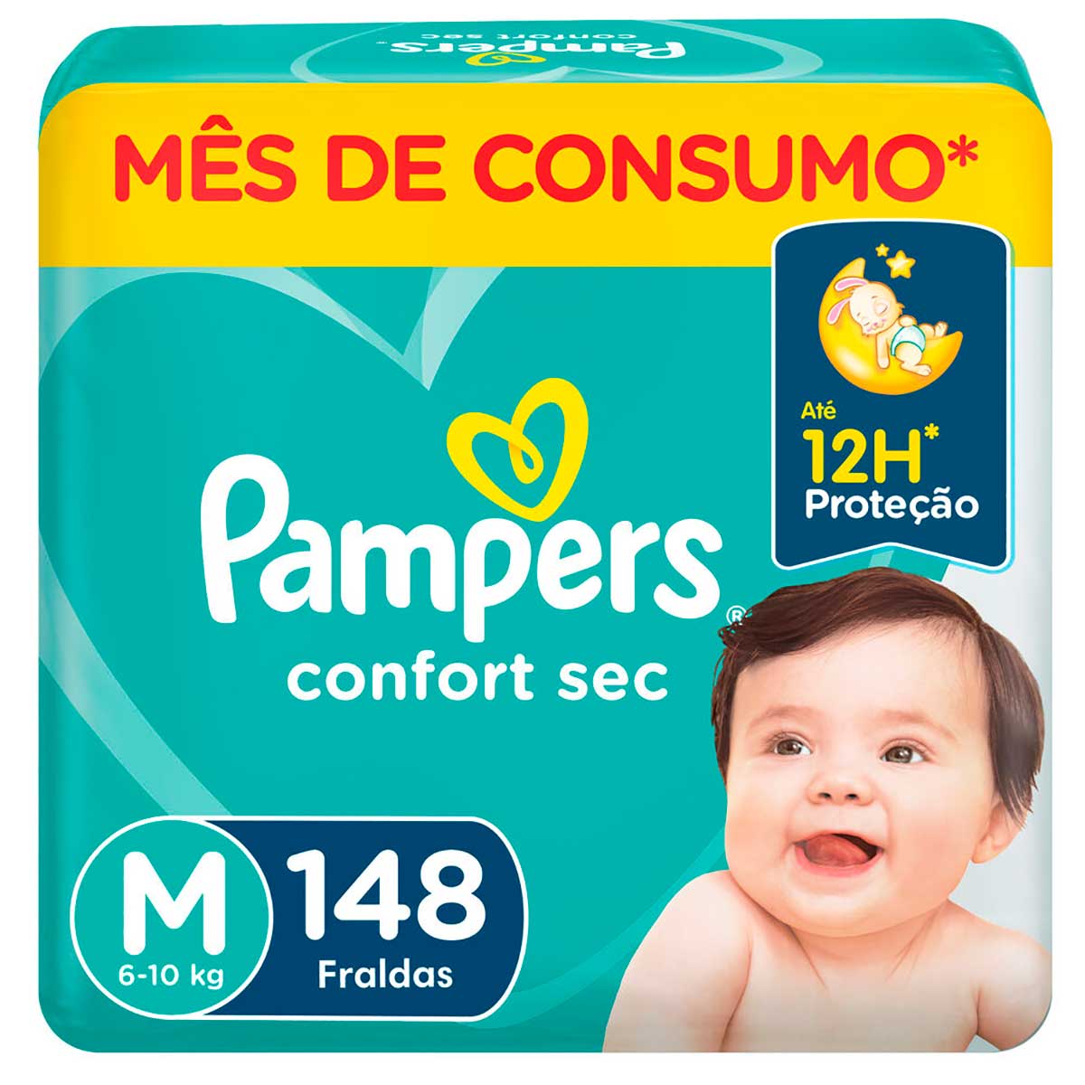 Fralda Descartável Pampers Confort Sec M 148 Unidades