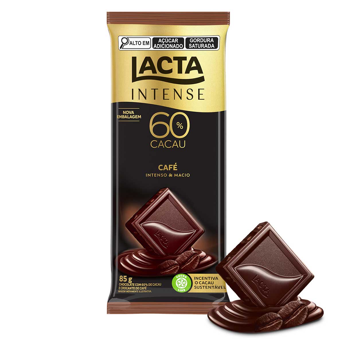 Chocolate Lacta Intense Amargo 60% Cacau Café 85g