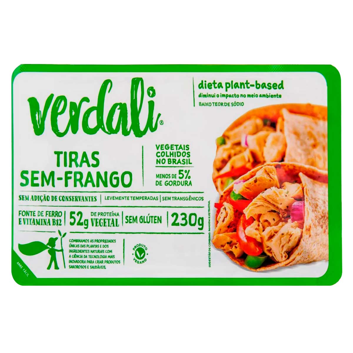 Tiras Vegetais Sabor Frango Congelado Verdali 230g