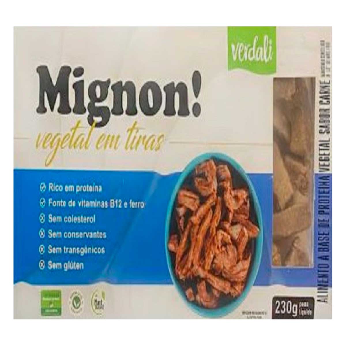 Tiras Veganas Sabor Mignon Congelado Verdali 230g