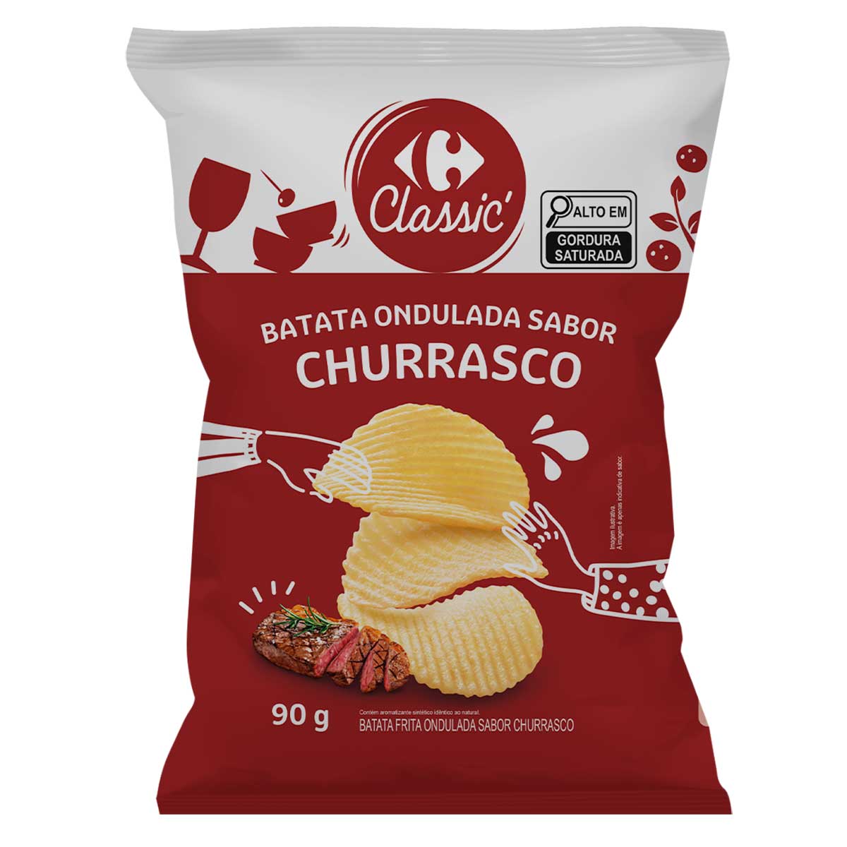 Batata Frita Ondulada Churrasco Carrefour Classic 90 g