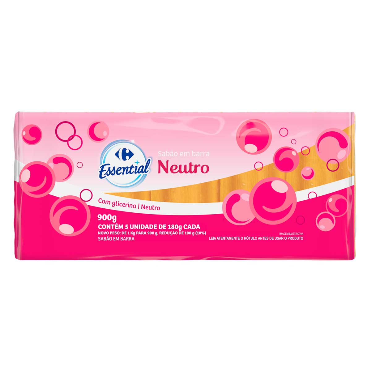 Sabão em Barra Carrefour Essential Glicerinado 180g 5 Unidades
