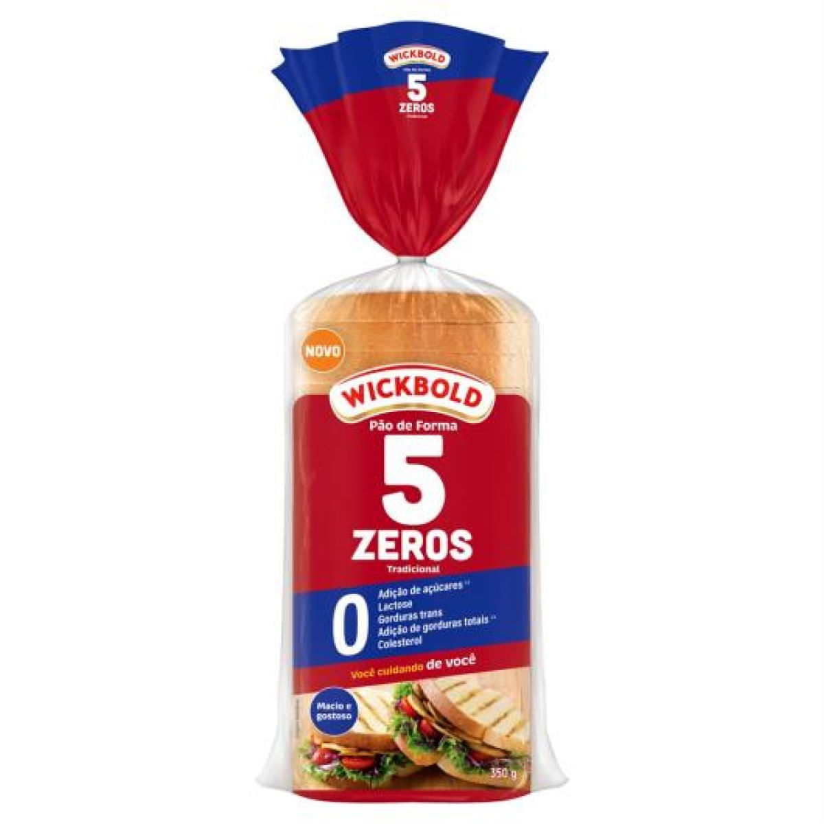 Pão de Forma Tradicional Zero Lactose Wickbold 5 Zeros 350g