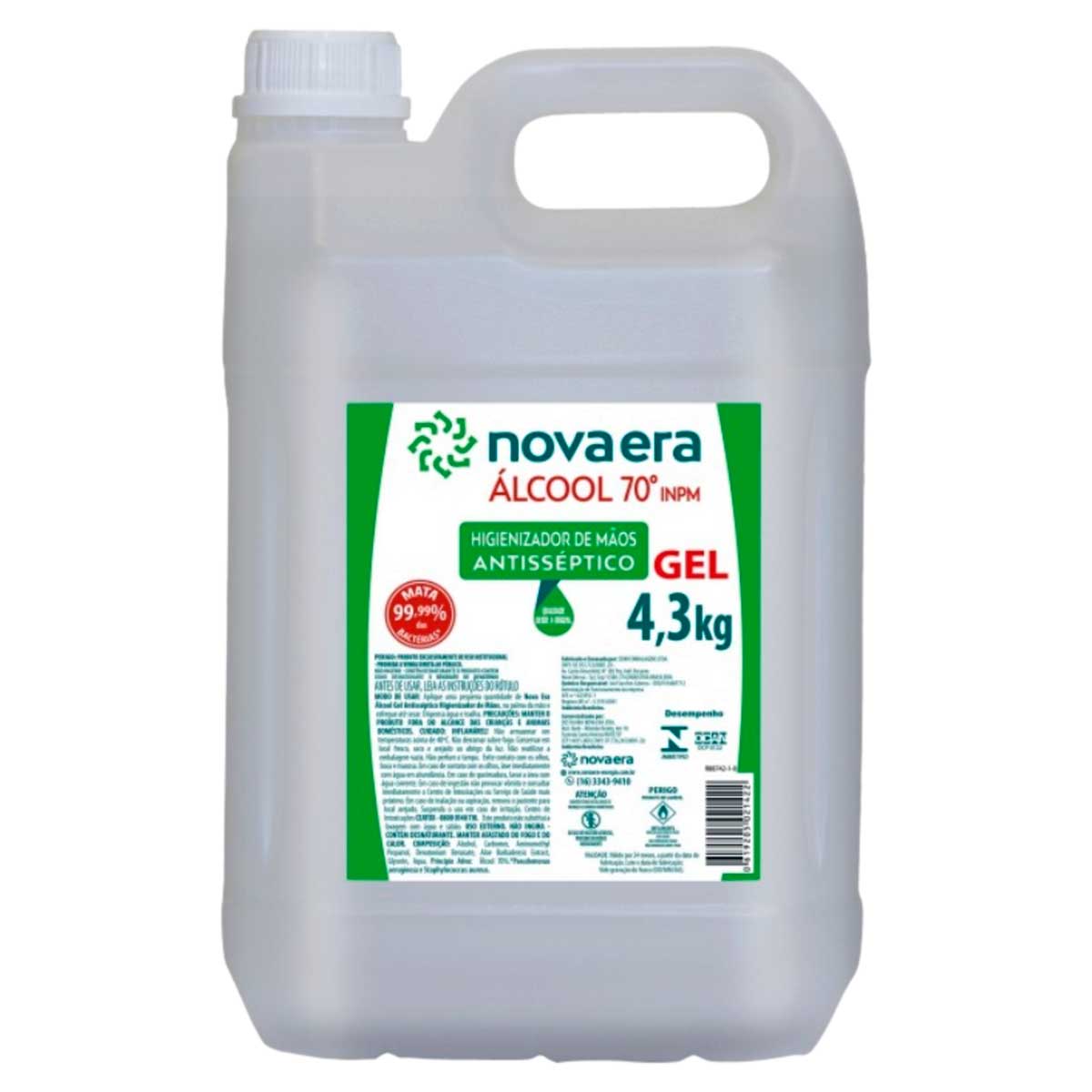 Álcool em Gel 70º INPM Nova Era 4,3Kg