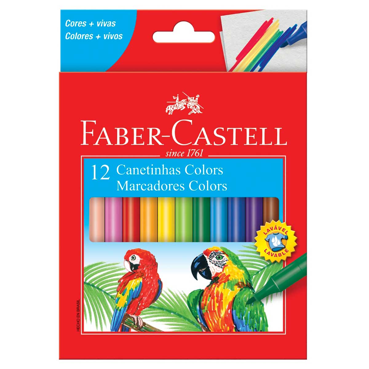 Canetinha Colors 12 Cores Faber Castell