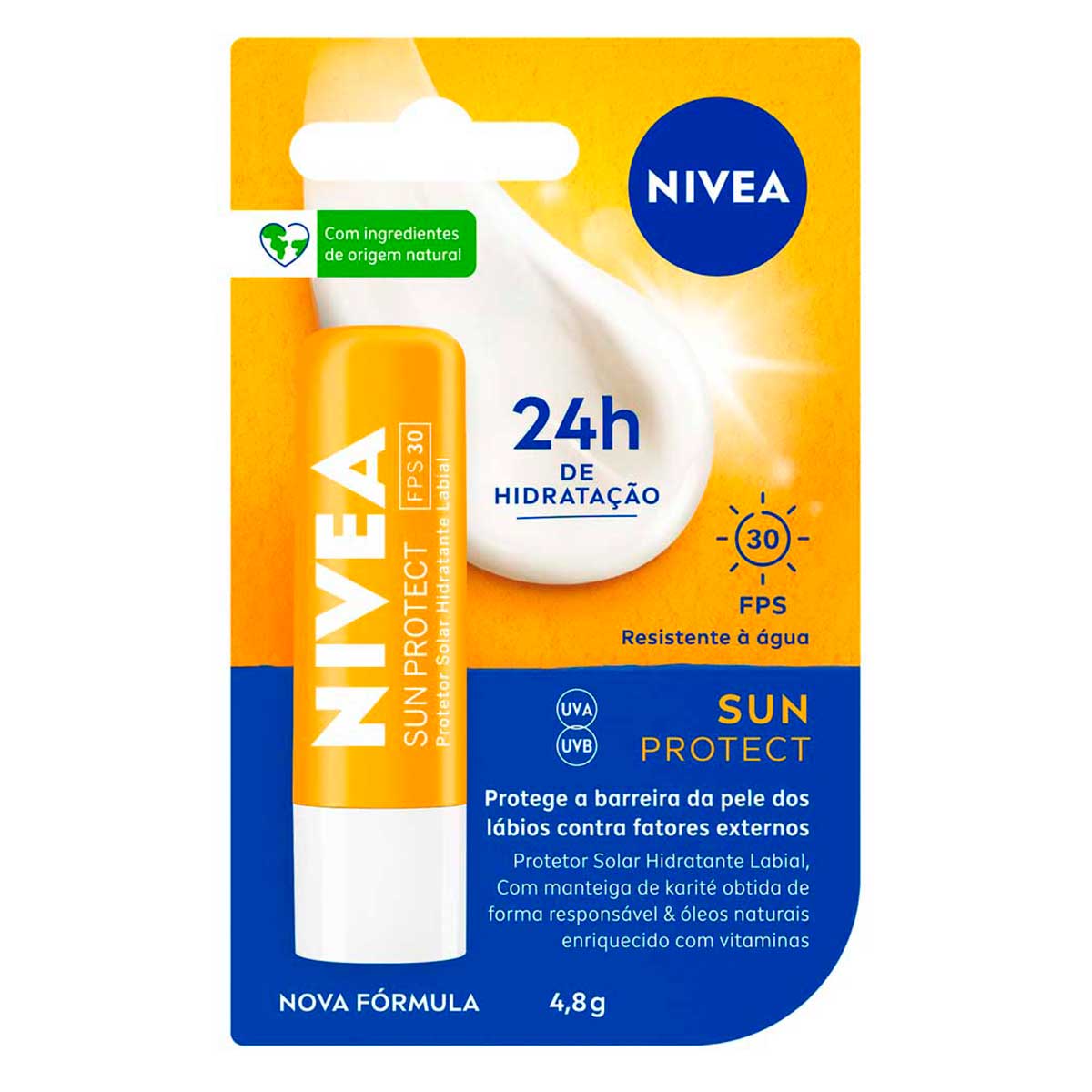 Protetor Solar Hidratante Labial Sun Protect FPS 30 NIVEA 4,8 g