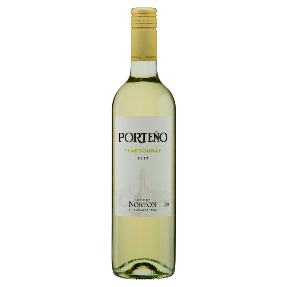 Vinho Argentino Branco Seco Porteño Norton Chardonnay Mendoza Garrafa 750ml