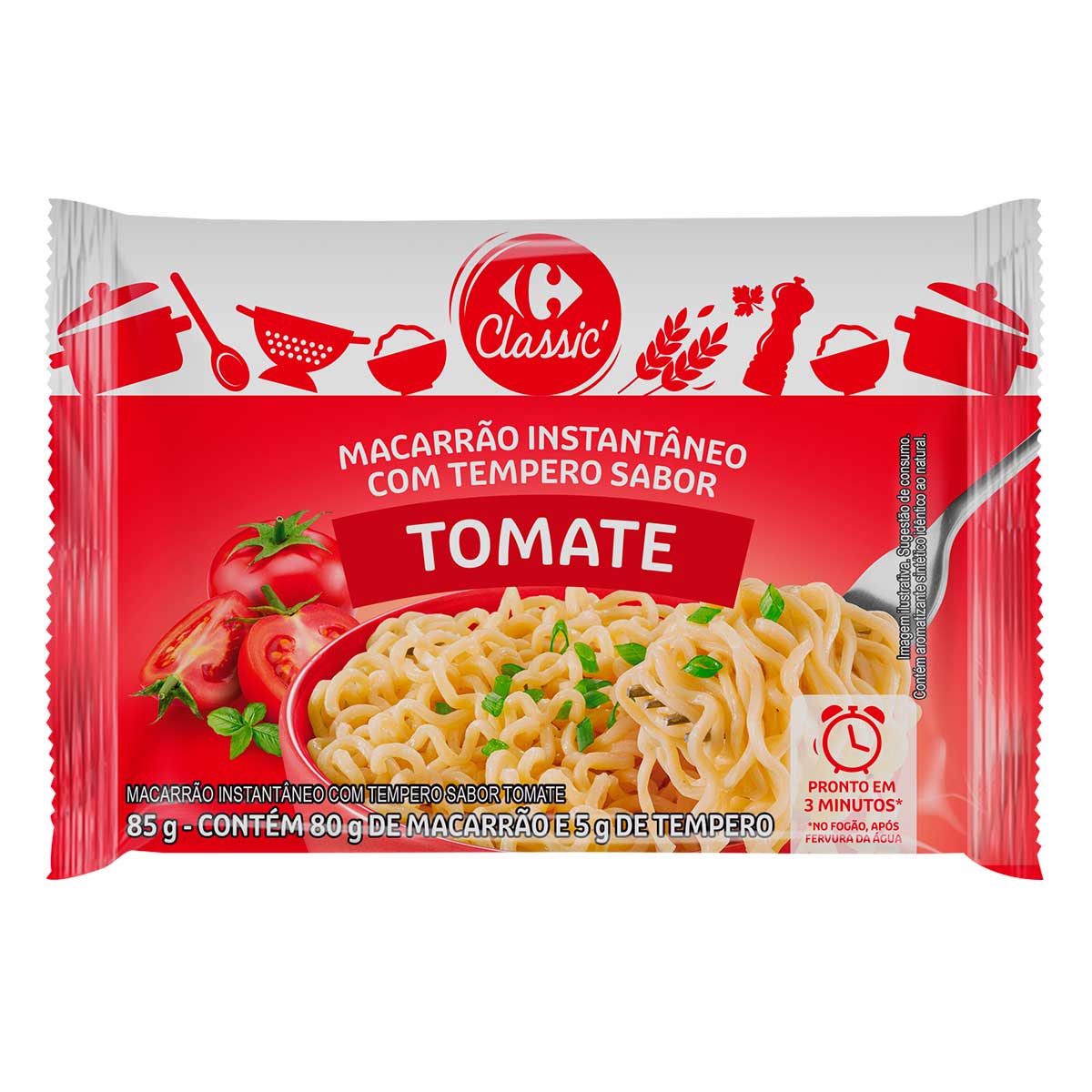 Macarrão Instantâneo Carrefour Sabor Tomate 85g