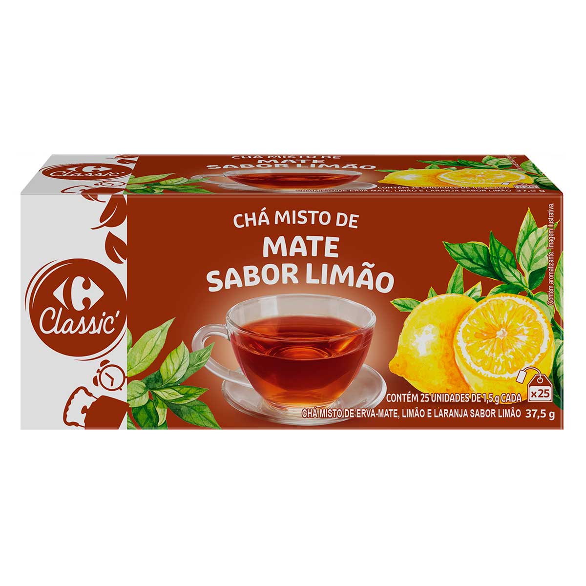 Chá Mate com Limão Carrefour 25 Sachês