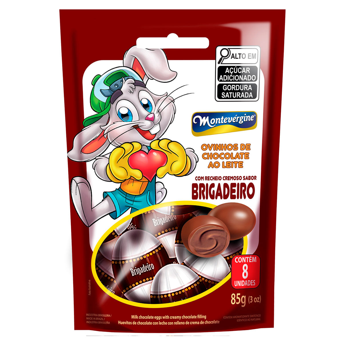 Mini Ovos de Chocolate ao Leite com Recheio de Brigadeiro Montevergine 85 g